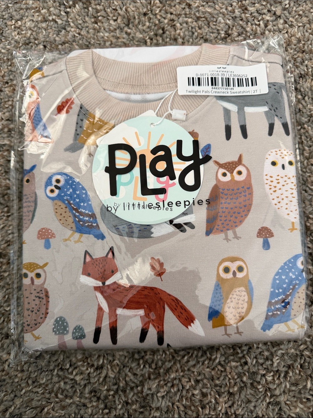 Little Sleepies Kids' Twilight Pals Crewneck sweatshirt  - Neutral